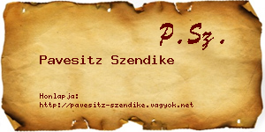 Pavesitz Szendike névjegykártya